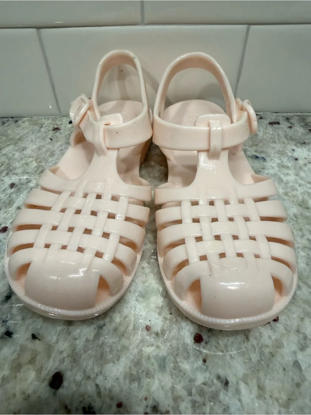3/15* Kids Jelly Sandals in Pale Pink Size 9